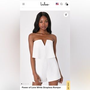 Power of Love- white strapless romper- Lulus